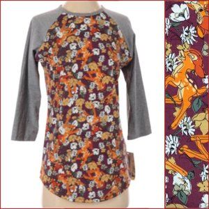 Lularoe Randy Disney Bambi Raglan Tee Shirt